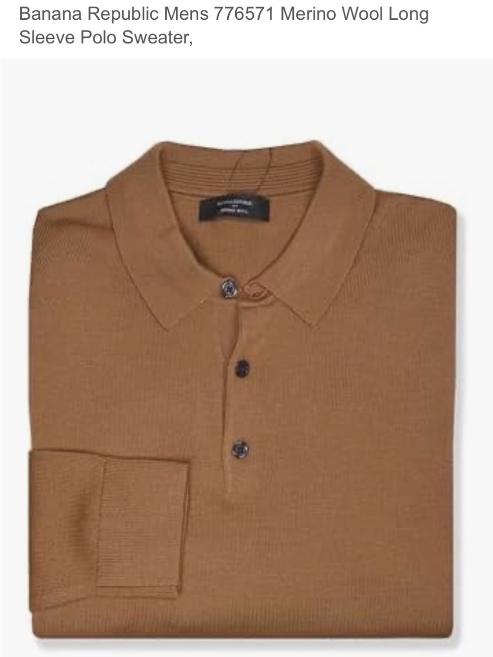 Banana Republic Factory Men's Polo Sweater in Camel Brown